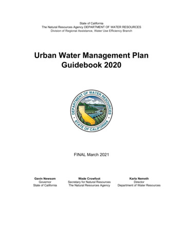 Urban Water Management Plan Guidebook 2020 - California