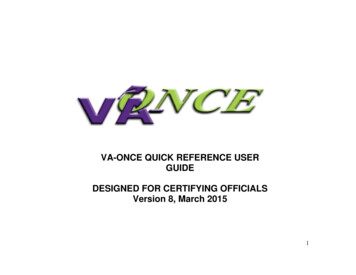 VA Once Quick Reference User Guide