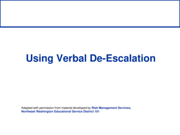 Using Verbal De-Escalation - Kentucky