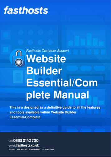 Website Builder Essential/Complete Manual - Fasthosts