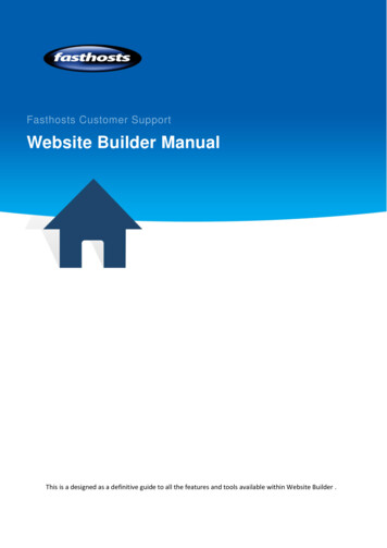 Fasthosts Customer Support Website Builder Manual