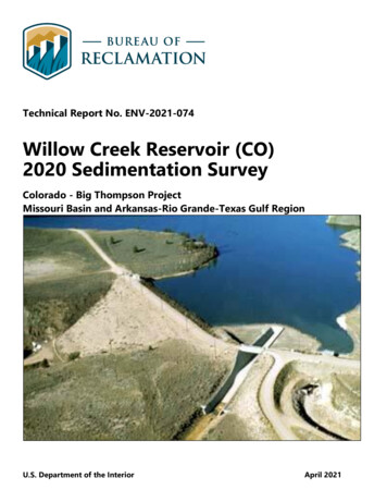 Willow Creek CO 2020 Survey Report - Usbr.gov