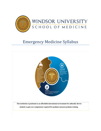 Emergency Medicine Syllabus - Windsor University School Of Medicine
