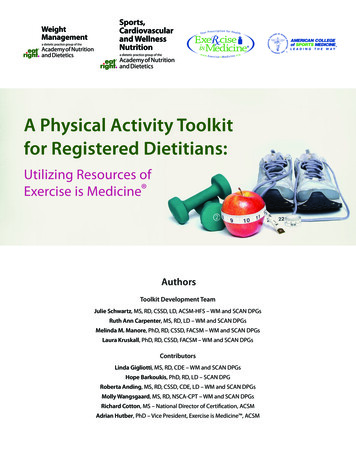 A Physical Activity Toolkit For Registered Dietitians