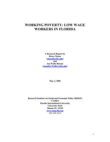 Working Poverty: Low Wage Workers In Florida