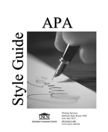 APA Style Guide - Library.uncw.edu