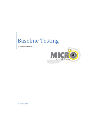 Baseline Testing - StickyMinds