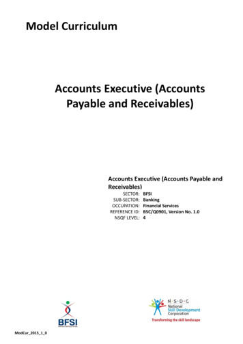 Model Urriculum Accounts Executive (Accounts Payable And Receivables)