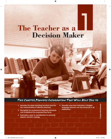 The Teacher As A Decision Maker - Pearson