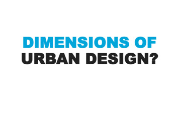 Dimensions Of Urban Design?