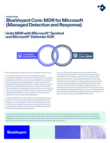 Solution Brief BlueVoyant Core: MDR For Microsoft (Managed Detection .