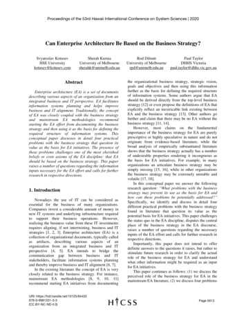 Can Enterprise Architecture Be Based On The Business Strategy?
