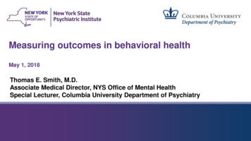 Measuring Outcomes In Behavioral Health - Association For Community .