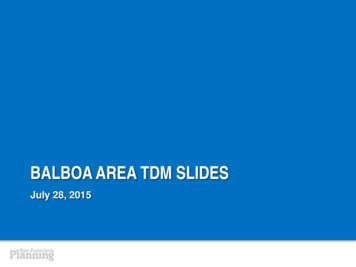 Balboa Area Tdm Slides - Sfmta
