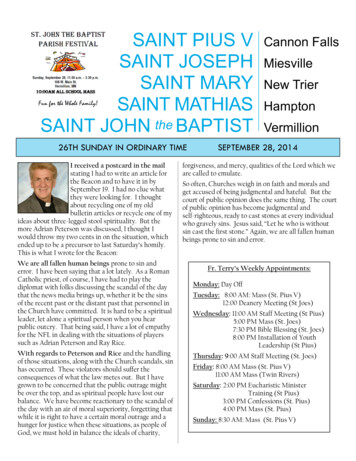 Saint Pius V Saint Joseph Saint Mary Saint Mathias Saint John Baptist