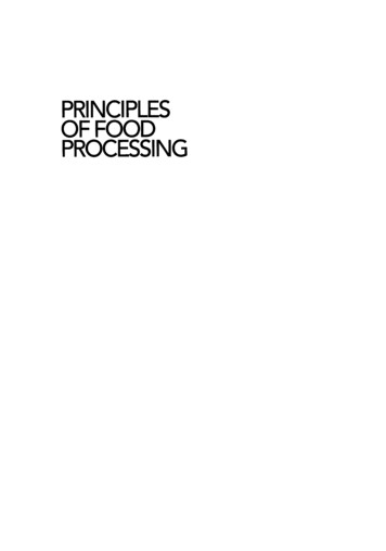 PRINCIPLES OF FOOD PROCESSING - Springer