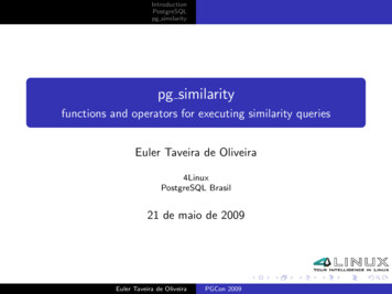 Functions And Operators For Executing Similarity Queries - PGCon