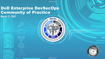 DoD Enterprise DevSecOps Community Of Practice - AF