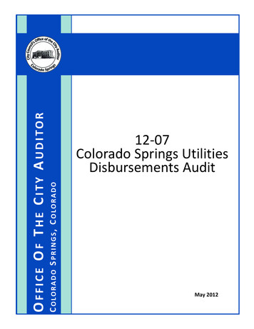 12 07 Colorado Springs Utilities A Disbursements Audit