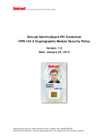 Entrust IdentityGuard PIV Credential FIPS 140-2 Cryptographic . - NIST