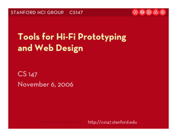 Tools For Hi-Fi Prototyping And Web Design - Stanford University