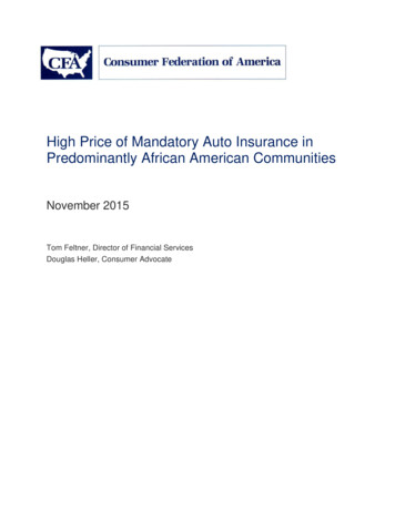 High Price Of Mandatory Auto Insurance In Predominantly African .