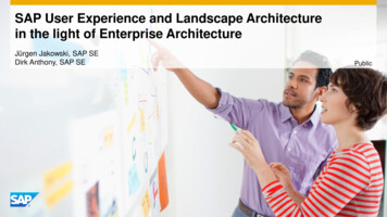 SAP User Experience And Landscape Architecture In The Light Of .