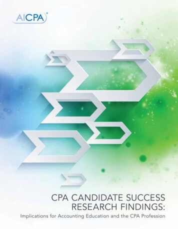 Cpa Candidate Success Research Findings