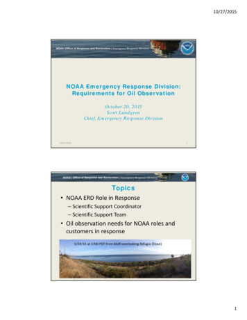 NOAA Emergency Response Division: Requirements For Oil Observation