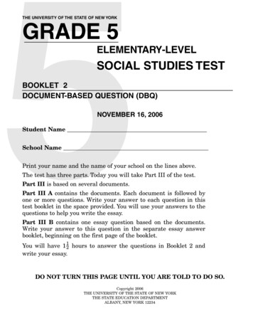 Social Studies Test Booklet 2 5 Document-based Question (Dbq)