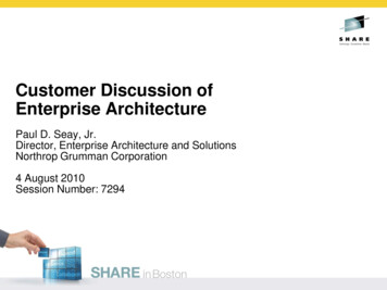 Customer Discussion Of Enterprise Architecture - SHARE