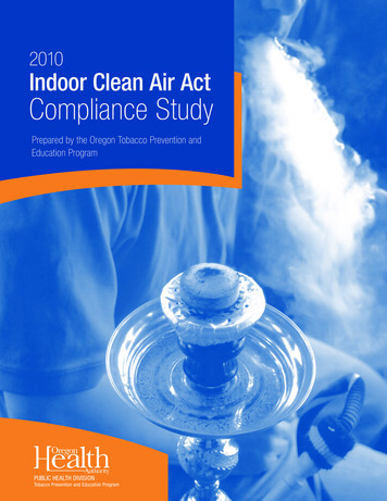 2010 Indoor Clean Air Act Compliance Study - Oregon