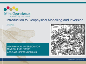 Introduction To Geophysical Modelling And Inversion
