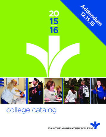 [This Page Replaces Page 1] 20 15 - Bon Secours Memorial College Of Nursing