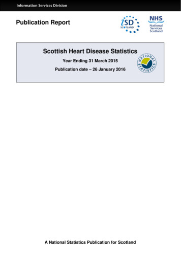 Publication Report Scottish Heart Disease Statistics