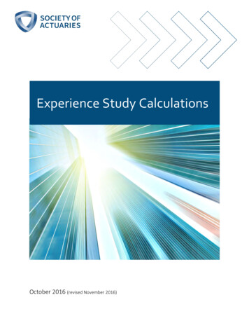 Experience Study Calculations - SOA