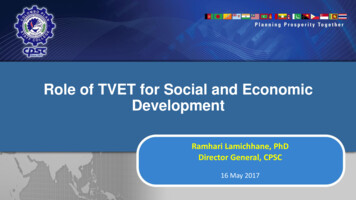 Role Of TVET For Social And Economic Development - Cpsctech 
