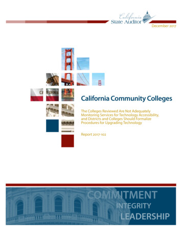 California Community Colleges—The Colleges Reviewed Are Not Adequately .