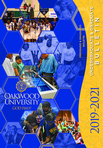 2019-2021 Undergraduate And Graduate Bulletin - Oakwood University