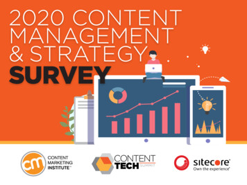 2020 Content Management & Strategy Survey