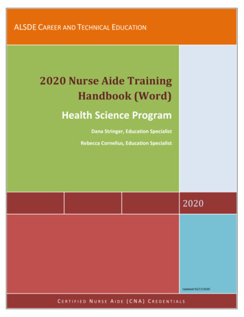 2020 Nurse Aide Training Handbook (Word) - Alabama HOSA