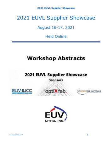 August 16-17, 2021 Held Online - EUV Litho, Inc.