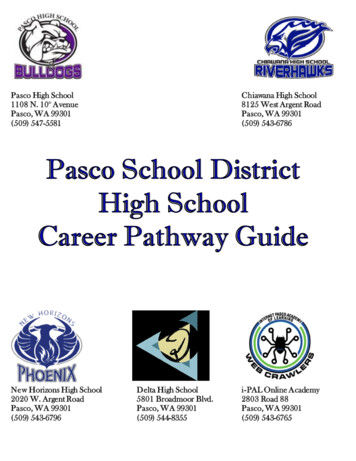 Pasco High School Chiawana High School 1108 N. 10th Avenue 8125 West .