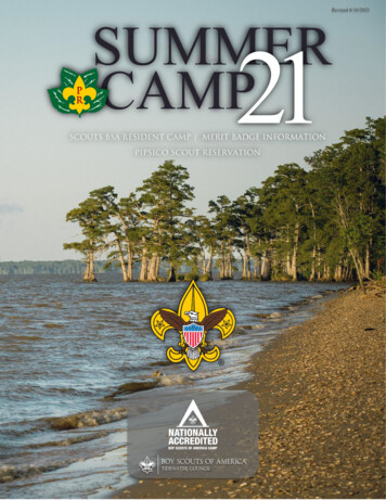 Revised 6/16/2021 SUMMER CAMP - Pipsico, BSA