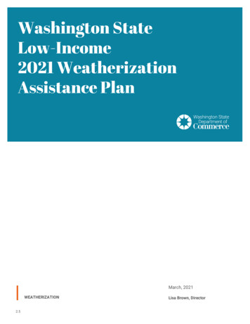 Washington State Low-Income 2021 Weatherization Assistance Plan