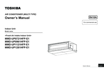 AIR CONDITIONER (MULTI TYPE) Owner's Manual R410A