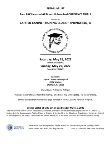 Capitol Canine Training Club Of Springfield, Il