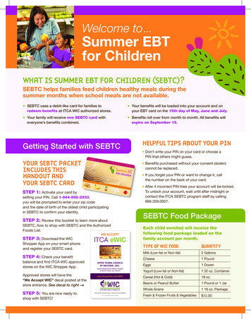 Welcome To Summer EBT For Children