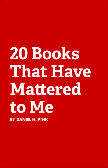 20 Books That Have Mattered To Me - Daniel H. Pink