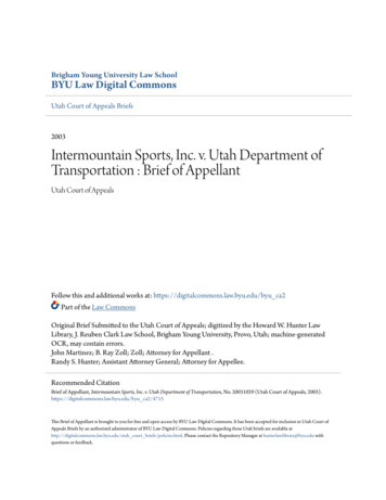 Intermountain Sports, Inc. V. Utah Department Of Transportation - CORE